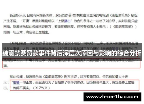 魏震禁赛罚款事件背后深层次原因与影响的综合分析